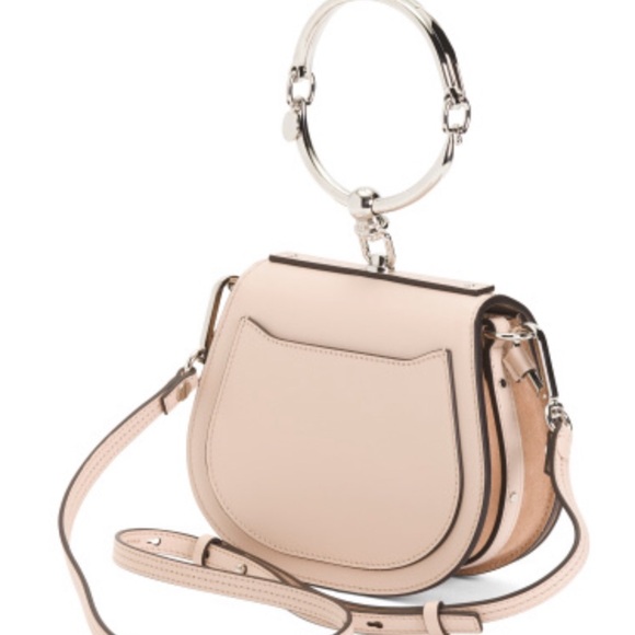 Chloe Nile Leather Shoulder Bag with Embellishment in Cement Pink (NWT) - Picture 5 of 12
